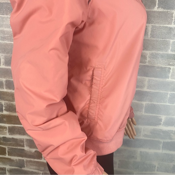 Women’s Peach / Pink Colored Hooded Zip Up Bench Jacket 4 Pockets Size 12 - Picture 9 of 16